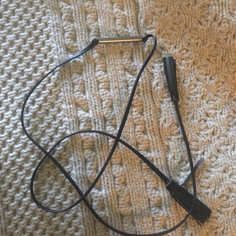 NWOT Aritzia Black Leather Tassel Belt